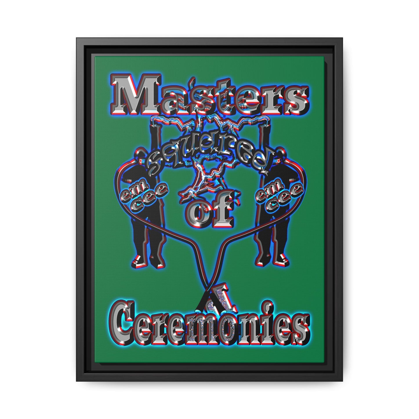 em cee squared - framed canvas art (dark green)