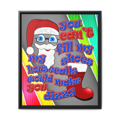 santa's shoes - framed canvas art (rainbow split)