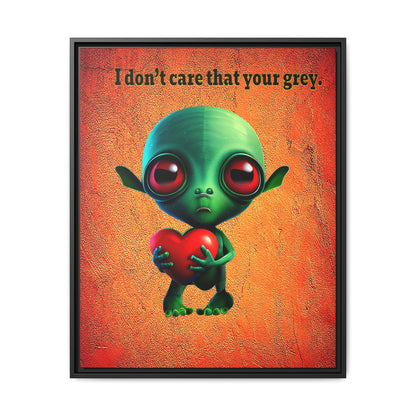 I don't care that your grey - framed canvas art (burnt orange)