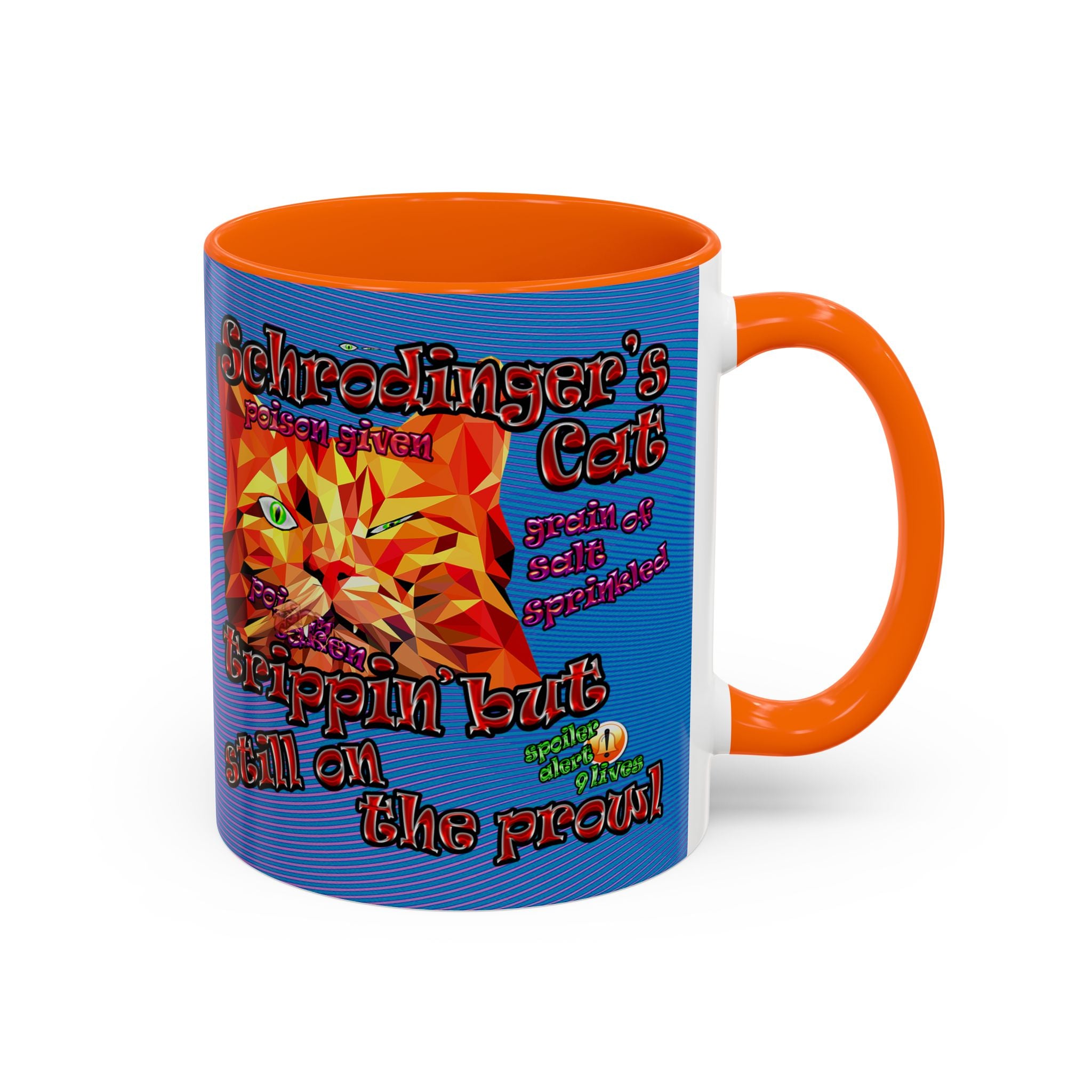 schrodinger's cat - Accent Mug (light blue-purple wave)