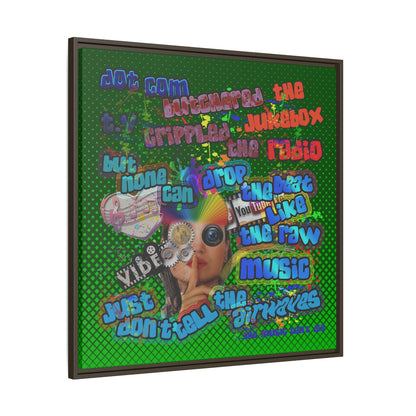 drop the beat - framed canvas art (logo green)