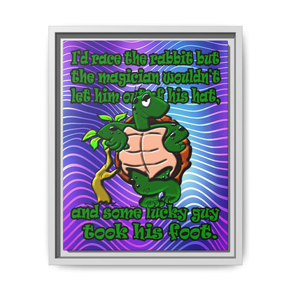 turtle race - framed canvas art (purple wave)