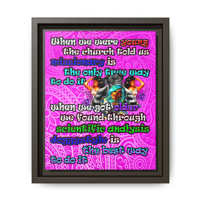 doggystyle - framed canvas art (pink swirl)