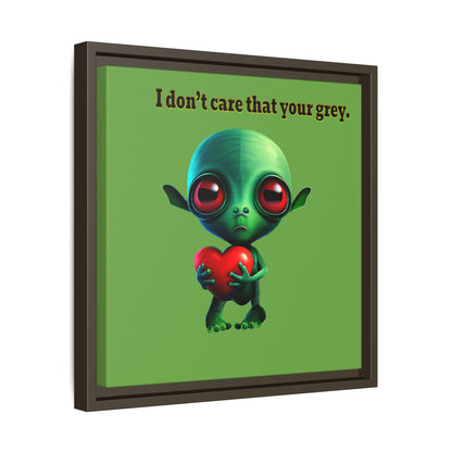 I don't care that your grey - framed canvas art (green)
