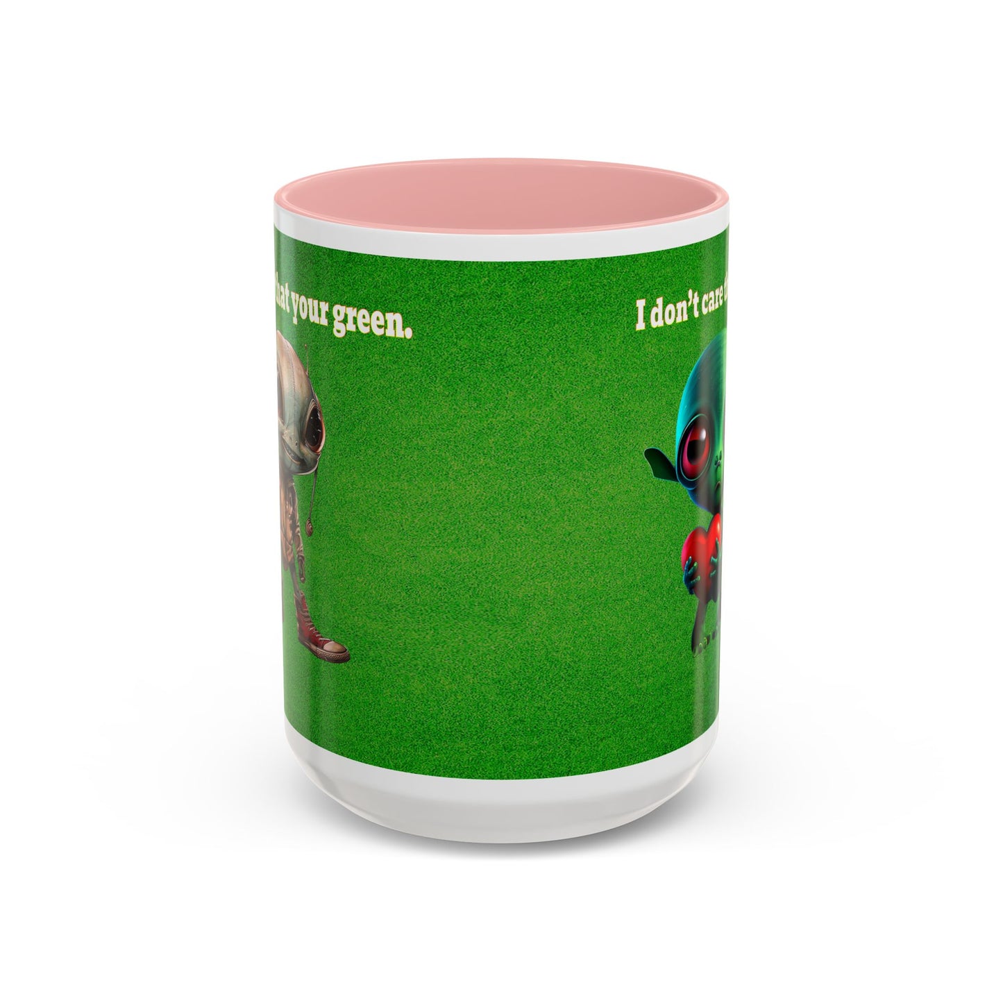 I don't care that your grey - Accent Mug (green turf)