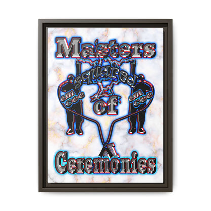 em cee squared - framed canvas art (white marble)