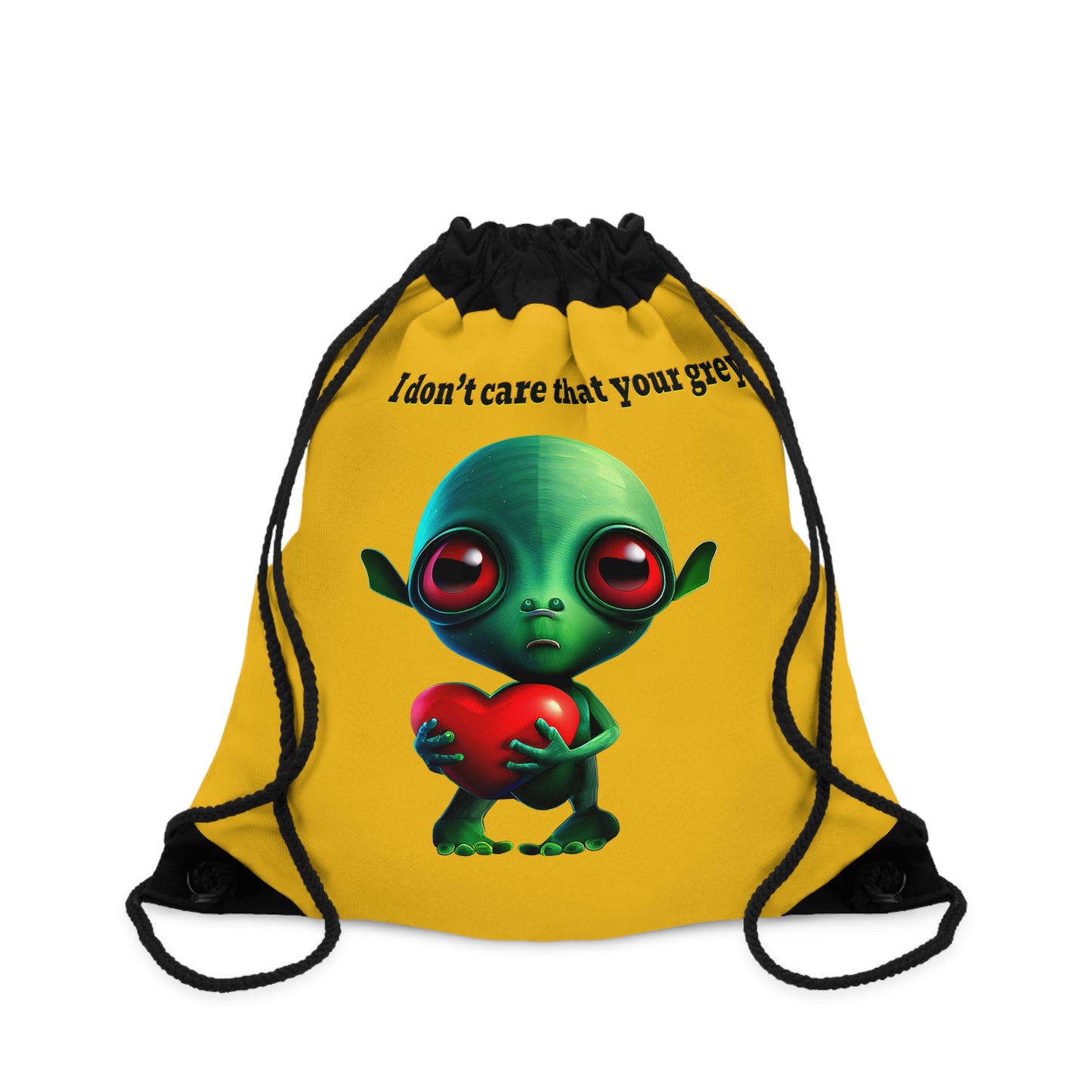 I don't care that your grey - Drawstring Bag (yellow)