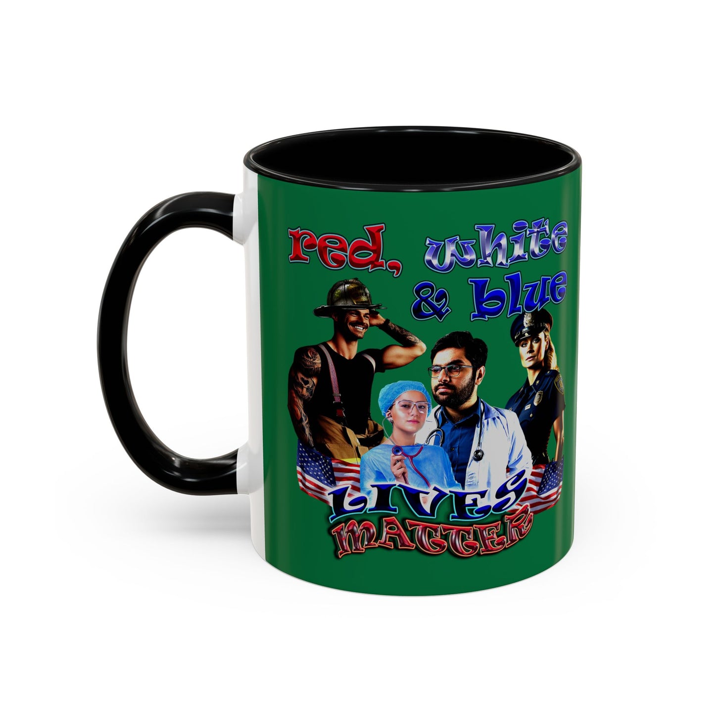 rw&b lives matter - Accent Mug (dark green)