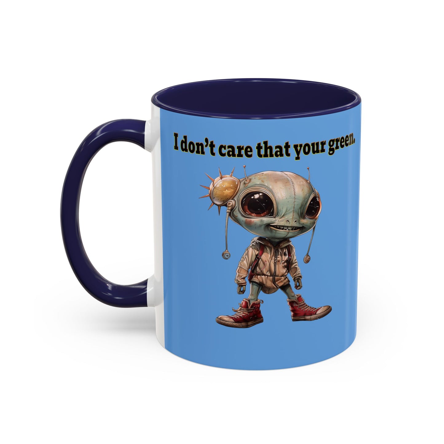 I don't care that your grey - Accent Mug (light blue)