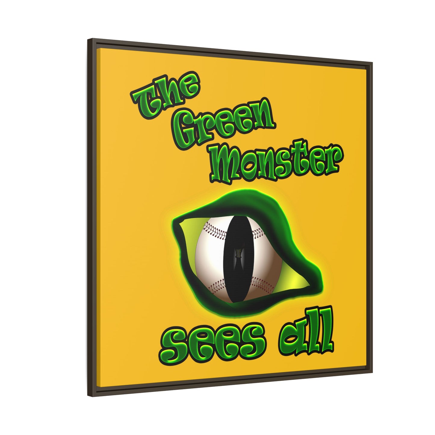 green monster - framed canvas art (yellow)