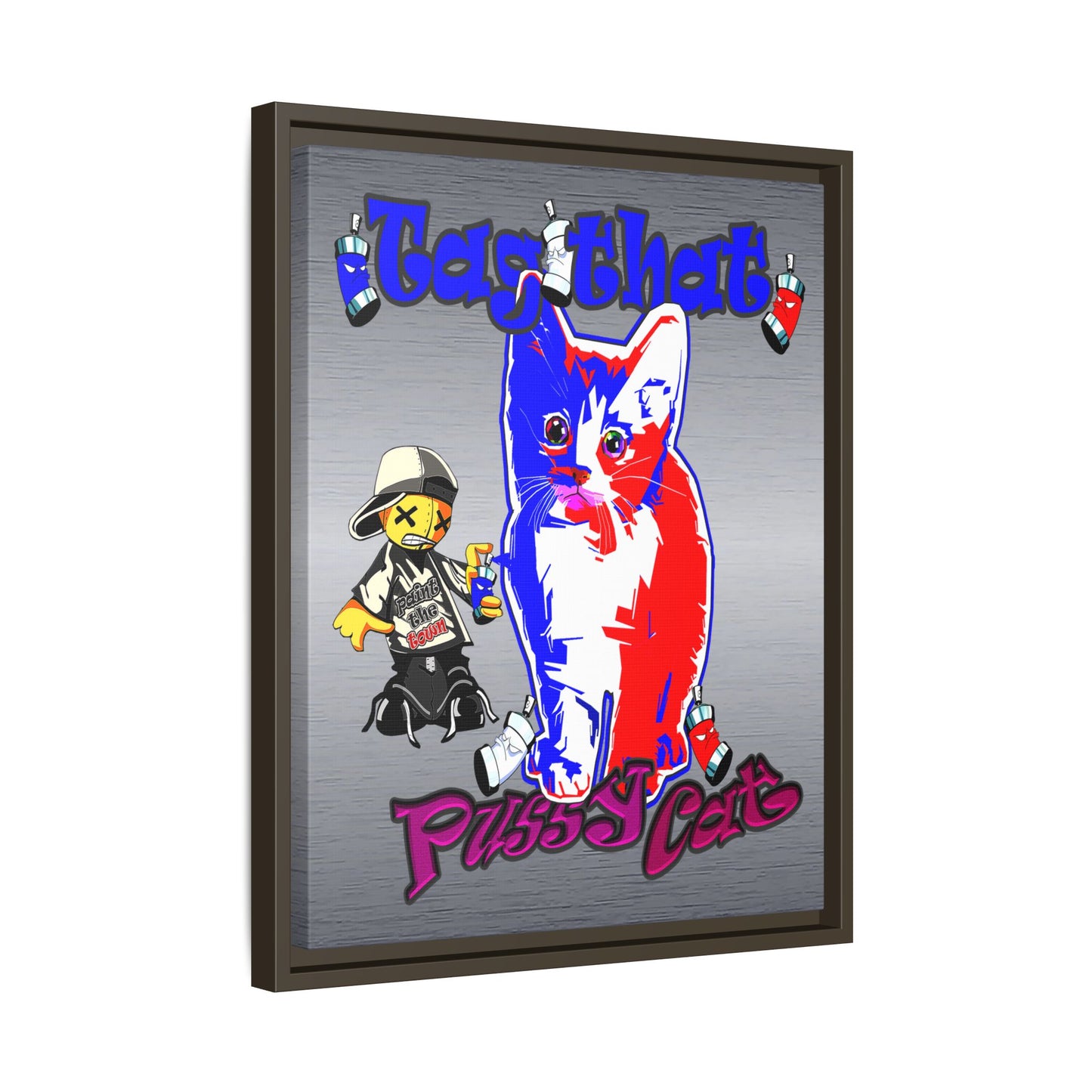 tag that - framed canvas art (brushed nickel)