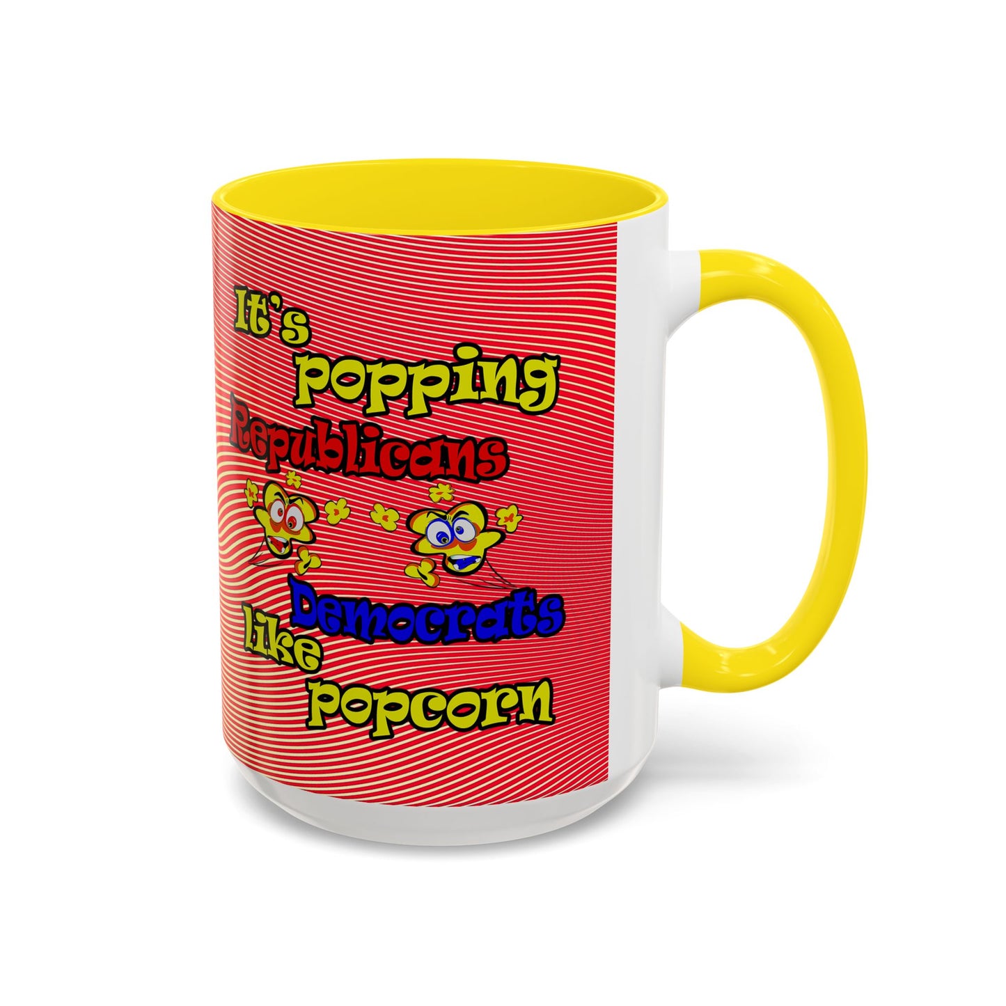 popping like popcorn - Accent Mug (yellow-orange wave)