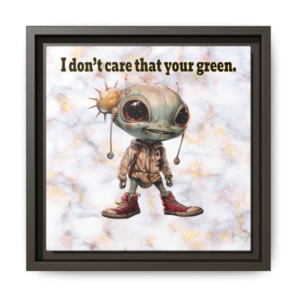 I don't care that your green - framed canvas art (white marble)