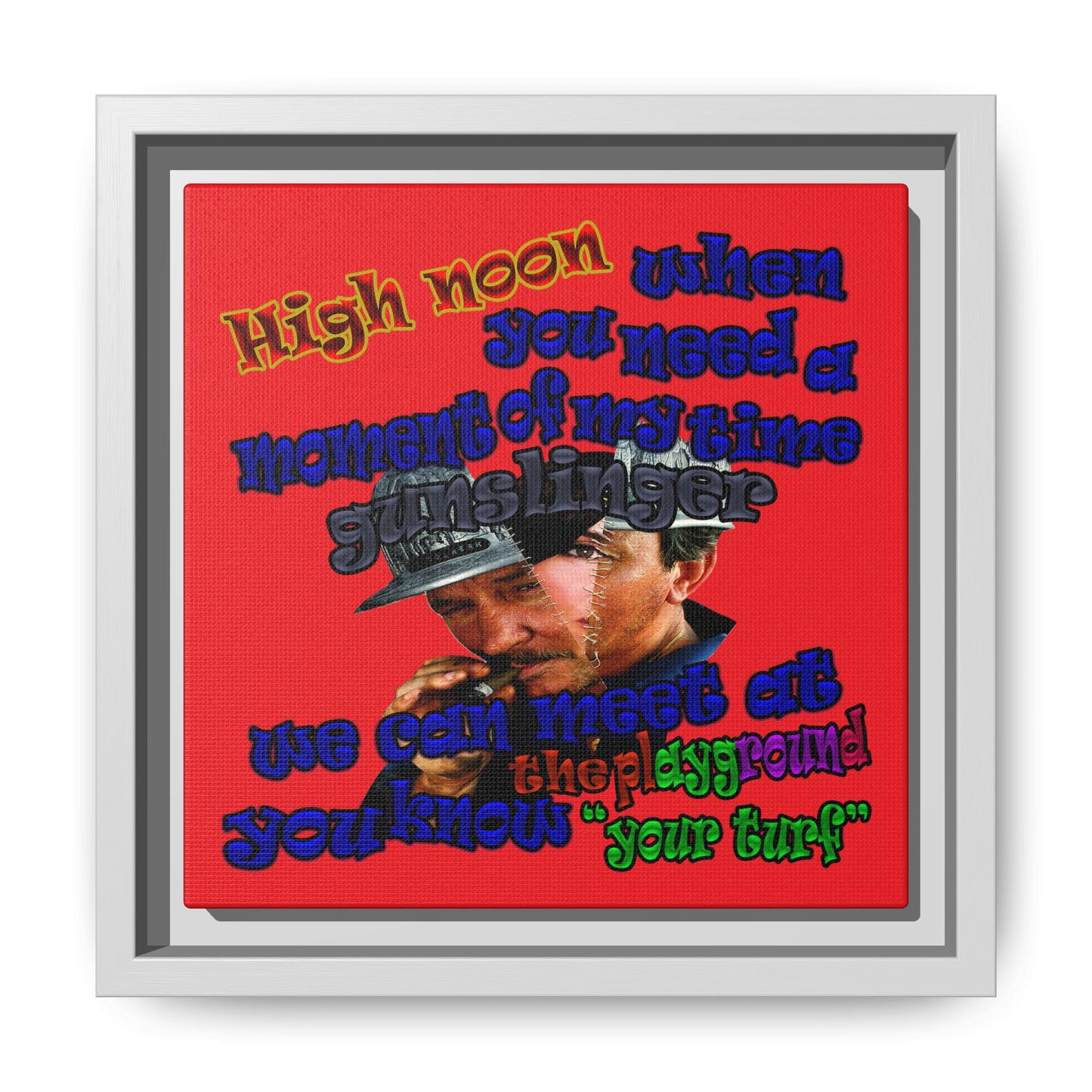 high noon - framed canvas art (red)