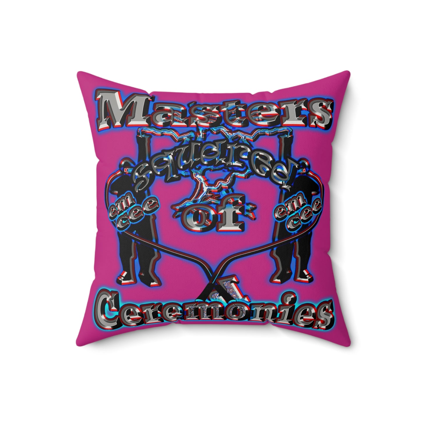 em cee squared - Faux Suede Square Pillow - (pink)