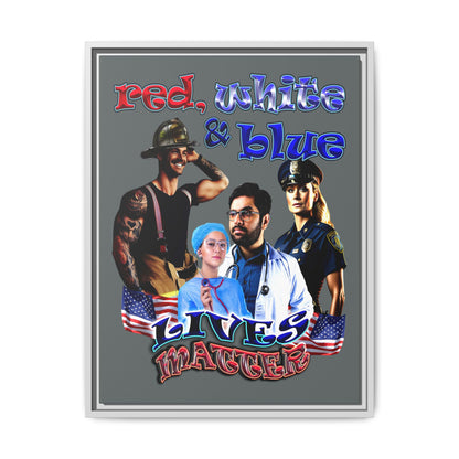 rw&b lives matter - framed canvas art (dark grey)