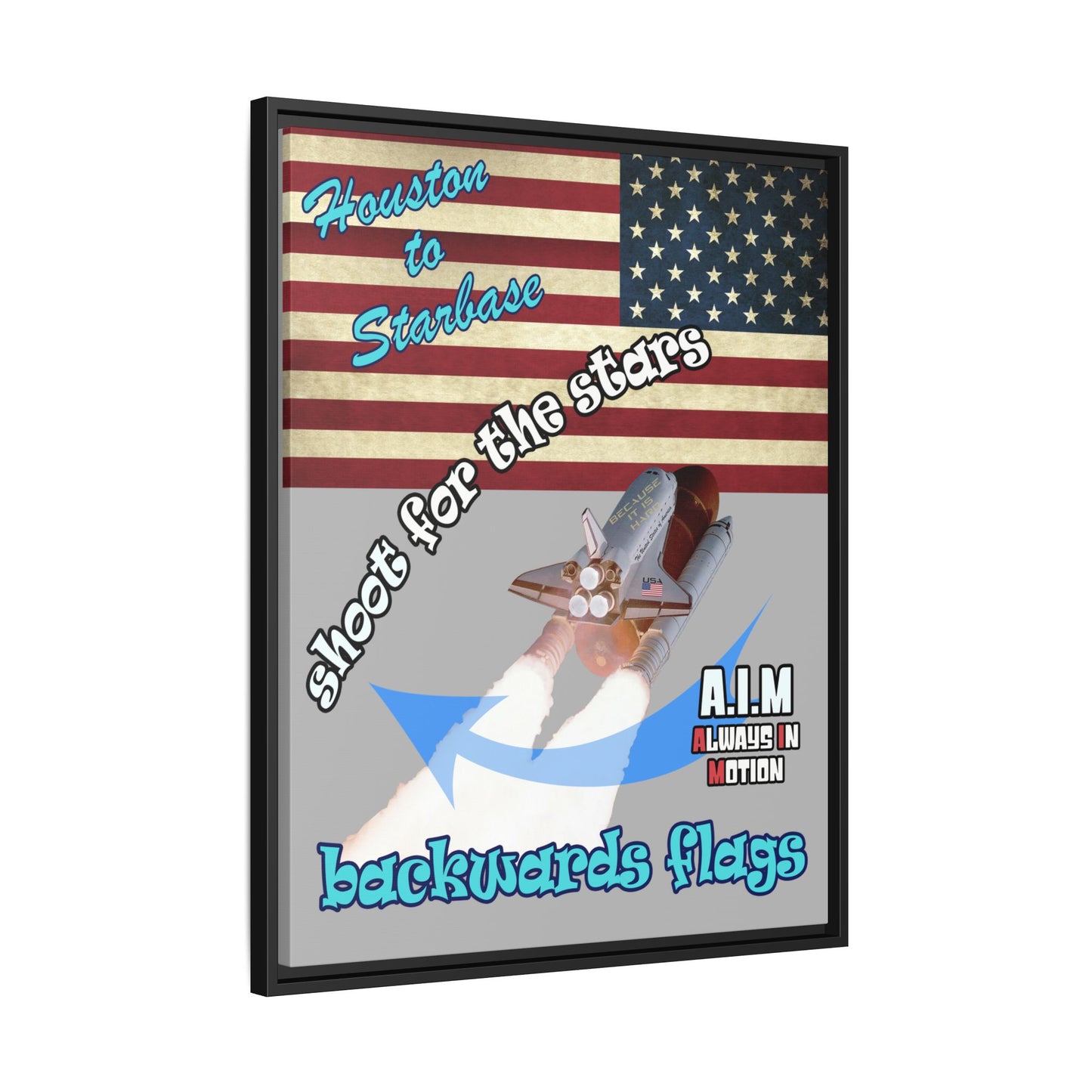 shoot for the stars - framed canvas art (light grey)