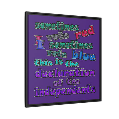 declaration of the independents - framed canvas art (purple)
