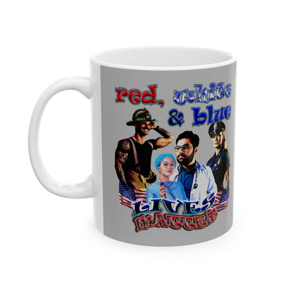 rw&b lives matter - White Mug (light grey)