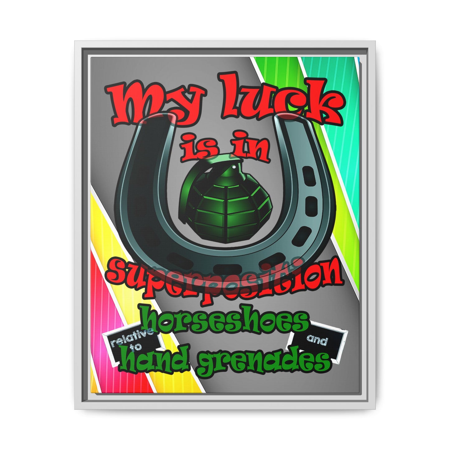 my luck - framed canvas art (rainbow split)