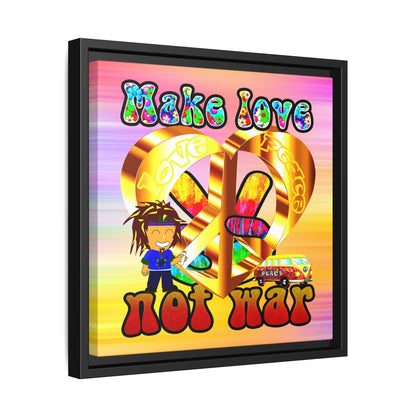 love peace - framed canvas art (color blur)