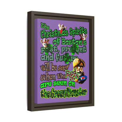 christmas spirits of boston - framed canvas art (light purple)