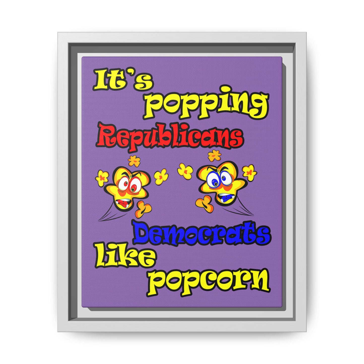 popping like popcorn - framed canvas art (light purple)