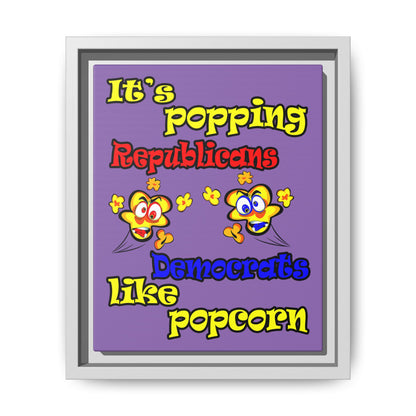 popping like popcorn - framed canvas art (light purple)