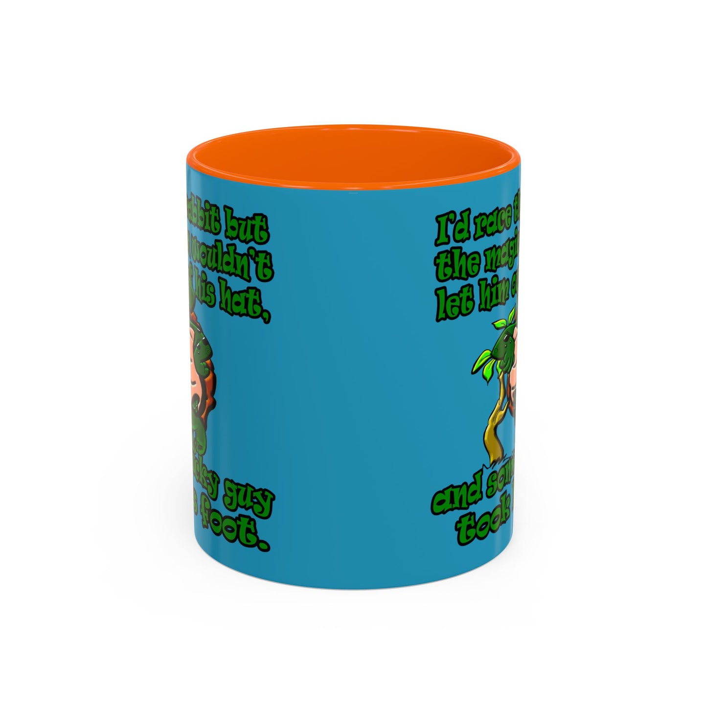 turtle race - Accent Mug (turquoise)