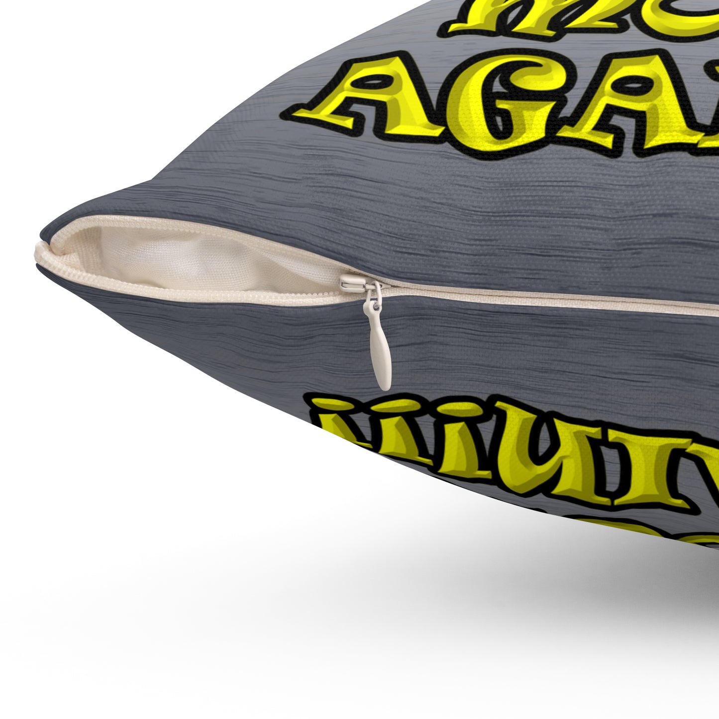 shoot the moon again - Spun Polyester Square Pillow - (brushed nickel)