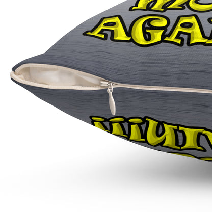 shoot the moon again - Spun Polyester Square Pillow - (brushed nickel)