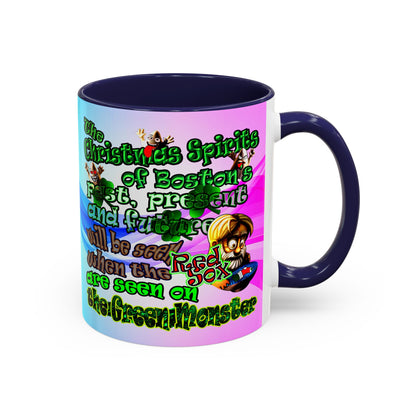 christmas spirits of boston - Accent Mug (light blue-pink wave)
