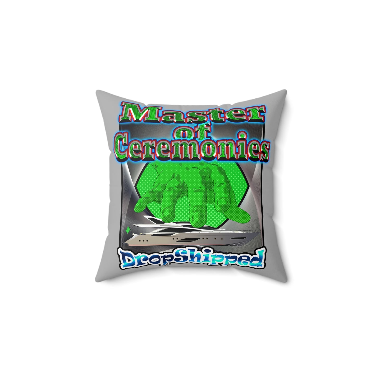 logo - Faux Suede Square Pillow - (light grey)