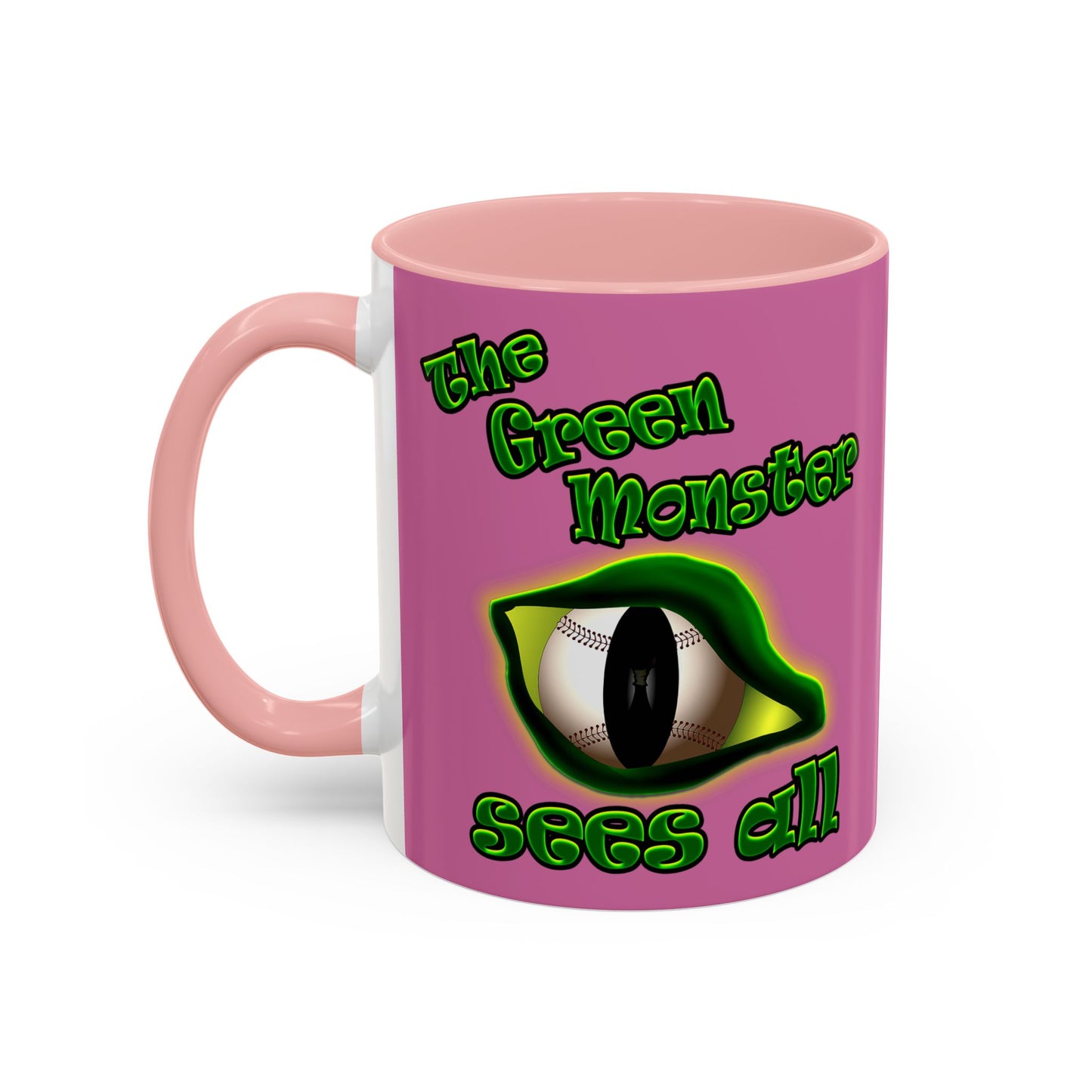 green monster - Accent Mug (light pink)