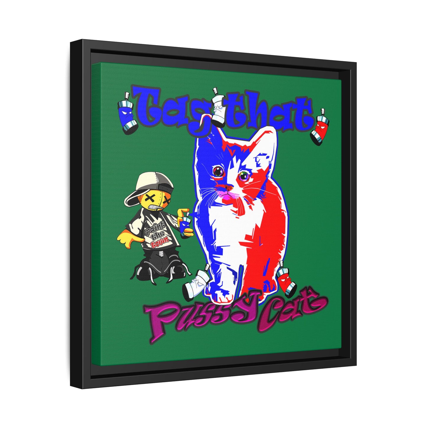 tag that - framed canvas art (dark green)