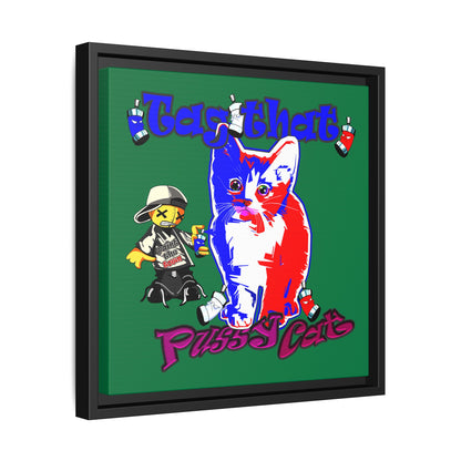tag that - framed canvas art (dark green)