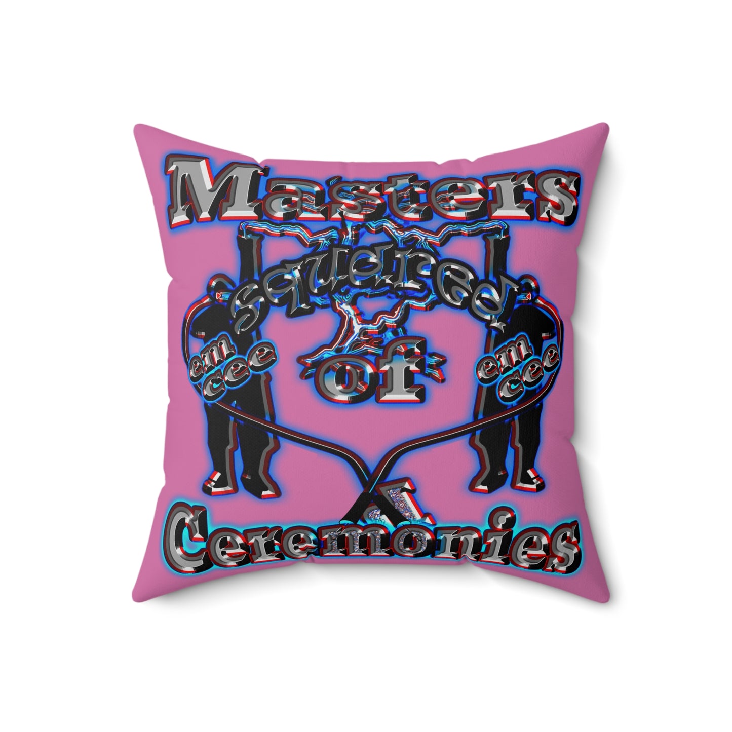 em cee squared - Spun Polyester Square Pillow - (light pink)
