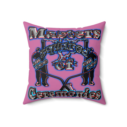 em cee squared - Spun Polyester Square Pillow - (light pink)