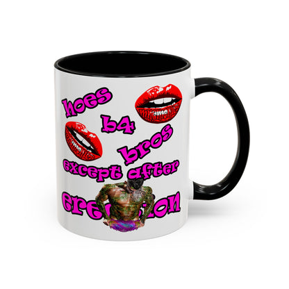 hoes b4 bros - Accent Mug (white)