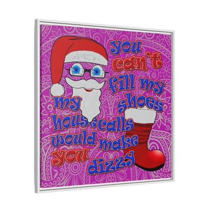 santa's shoes - framed canvas art (pink swirl)