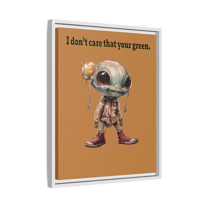 I don't care that your green - framed canvas art (light brown)