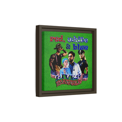 rw&b lives matter - framed canvas art (green turf)
