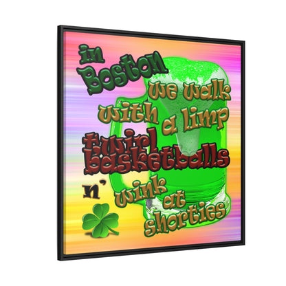celtics logo - framed canvas art (color blur)