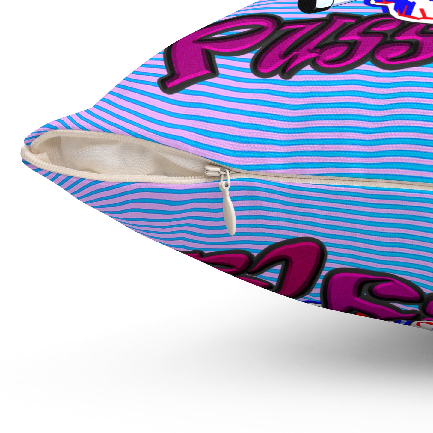 tag that - Spun Polyester Square Pillow - (light blue-purple wave)