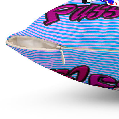 tag that - Spun Polyester Square Pillow - (light blue-purple wave)