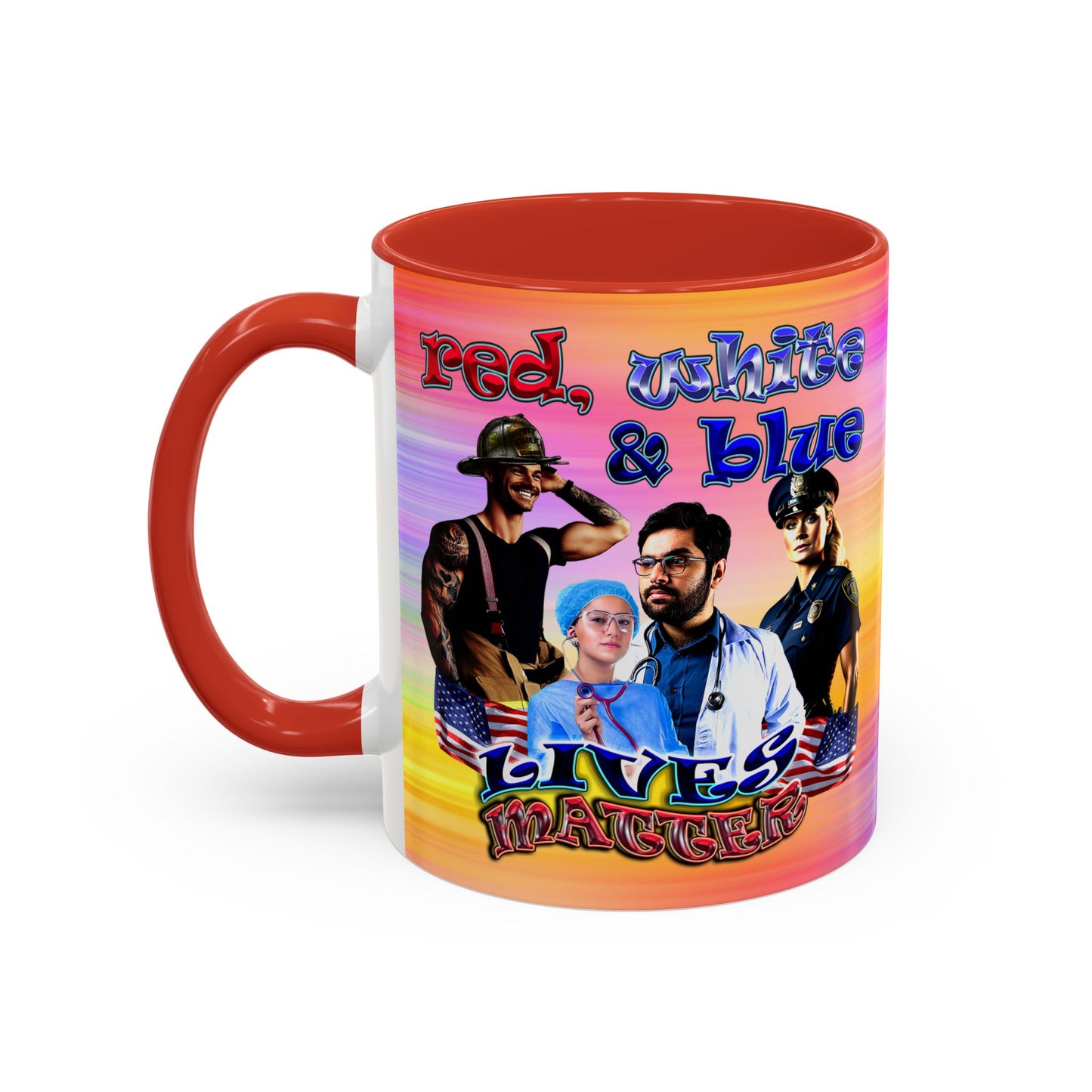 rw&b lives matter - Accent Mug (color blur)