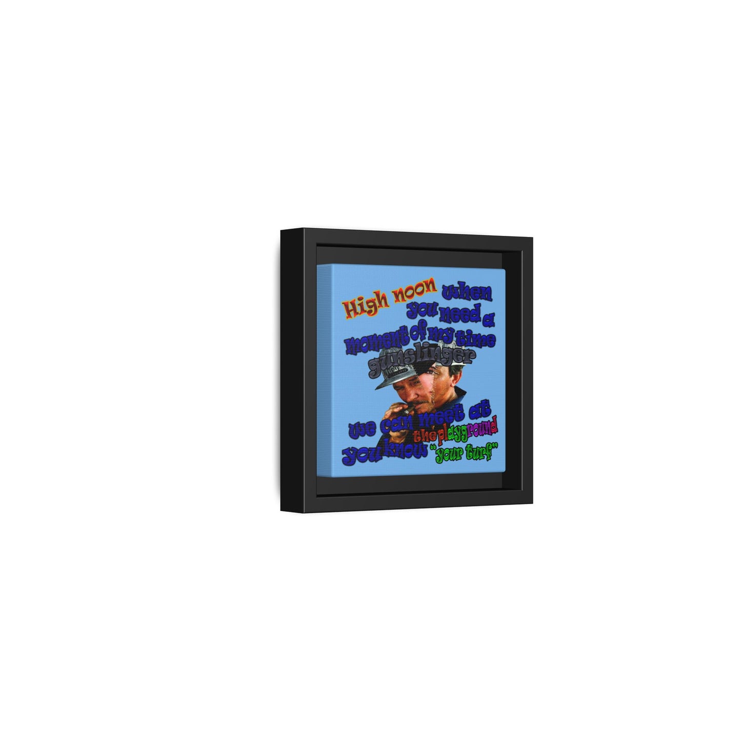 high noon - framed canvas art (light blue)