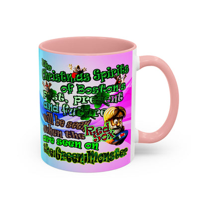 christmas spirits of boston - Accent Mug (light blue-pink wave)