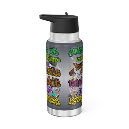 the bum's shit - Gator Tumbler, 32oz (brushed nickel)