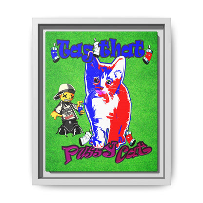 tag that - framed canvas art (green turf)